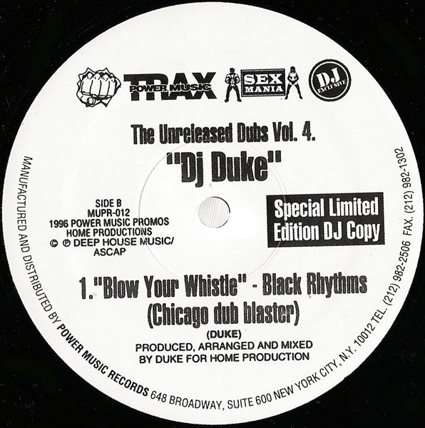DJ Duke - The Unreleased Dubs Vol. 4 | Excellent (EX) Excellent (EX)