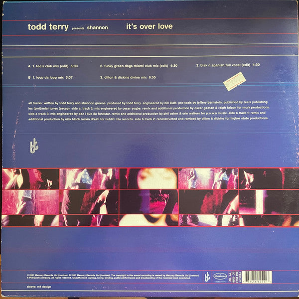 Todd Terry - It's Over Love | Excellent (EX) Very Good Plus (VG+)