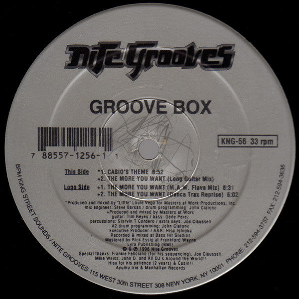 Groove Box - Casio's Theme / The More You Want (VINYL) | Excellent (EX) Very Good Plus (VG+)