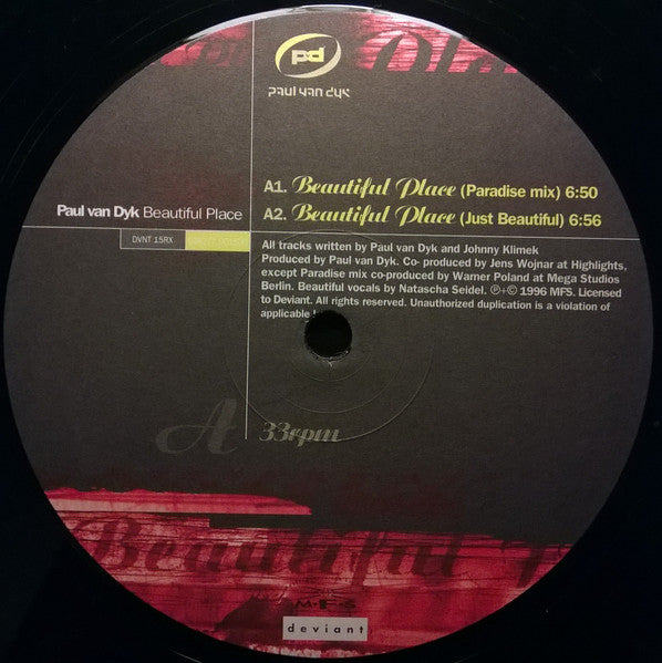Paul van Dyk - Beautiful Place (Salt Tank Remix) | Near Mint (NM) Excellent (EX)
