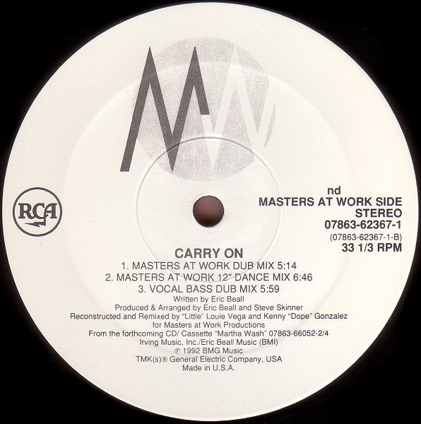 Martha Wash - Carry On (VINYL) | Near Mint (NM) Excellent (EX)