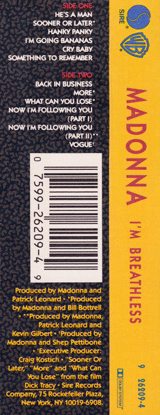 Madonna - I'm Breathless (Music From And Inspired By The Film Dick Tracy) *CASSETTE* | Near Mint (NM) Near Mint (NM)