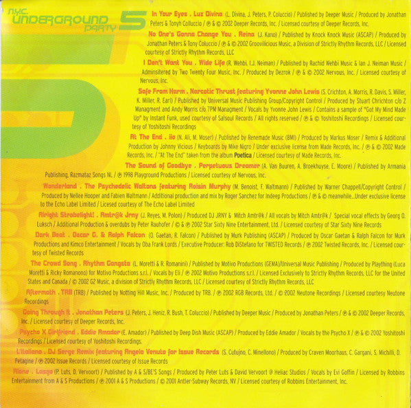 Louie DeVito - N.Y.C. Underground Party Vol. 5 (2xCD) | Near Mint (NM) Near Mint (NM)