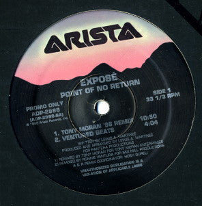 Exposé - Point Of No Return / Come Go With Me (VINYL) | Near Mint (NM) Very Good Plus (VG+)