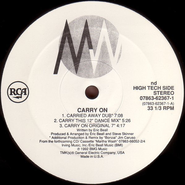 Martha Wash - Carry On (VINYL) | Near Mint (NM) Excellent (EX)