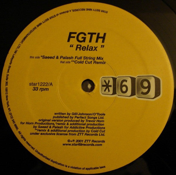Relax (Remixes) - (Disc 2 of 2) | Near Mint (NM) Excellent (EX)