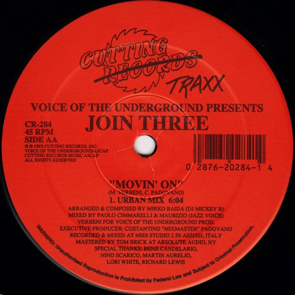 Voice Of The Underground - Movin' On (VINYL) | Near Mint (NM) Generic