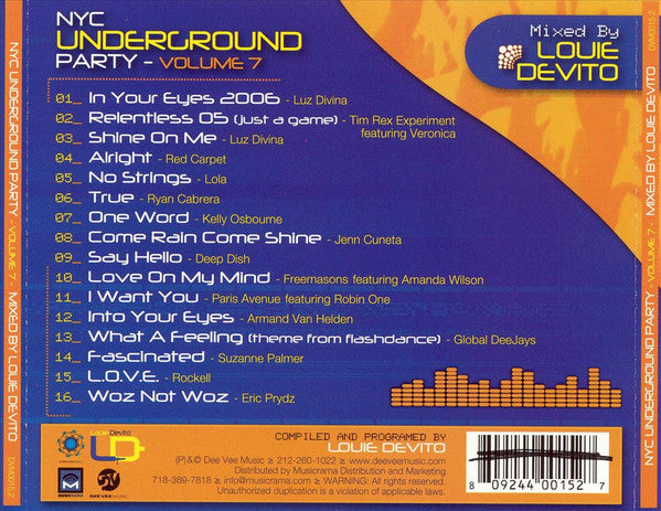 Louie Devito - N.Y.C. Underground Party Volume 7 (CD) | Near Mint (NM) Near Mint (NM)