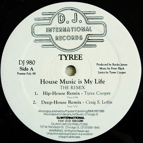 Tyree Cooper - House Music Is My Life (The Remix) (VINYL) | Near Mint (NM) Generic