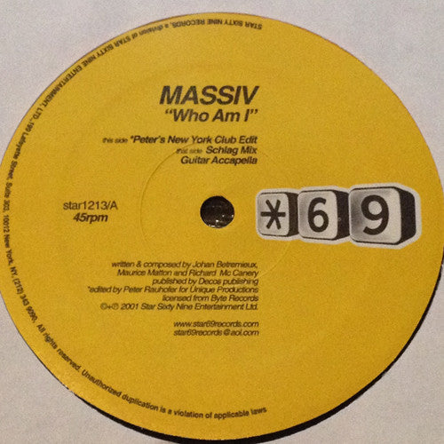 Massiv' - Who Am I | Near Mint (NM) Excellent (EX)