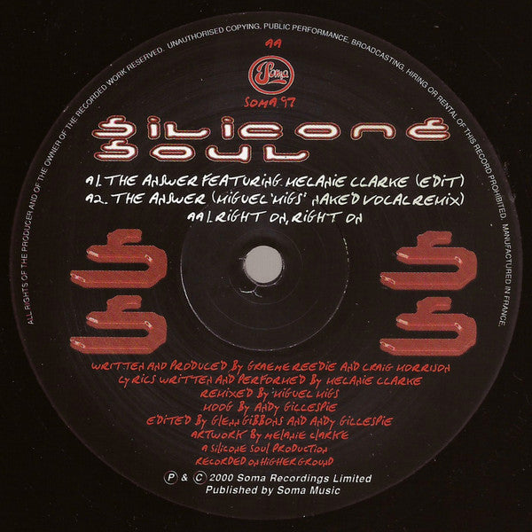 Silicone Soul - The Answer / Right On, Right On (VINYL) | Very Good Plus (VG+) Excellent (EX)