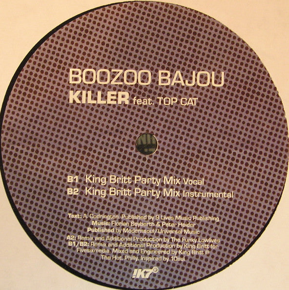 Boozoo Bajou - Killer (VINYL) | Very Good Plus (VG+) Very Good (VG)