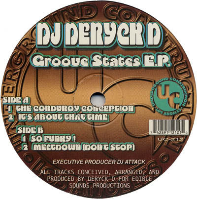 DJ Deryck 'D' - Groove States E.P. (VINYL) | Very Good Plus (VG+) Generic