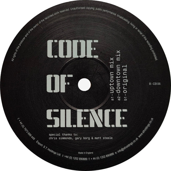 Chris Simmonds - Code Of Silence | Very Good Plus (VG+) Generic