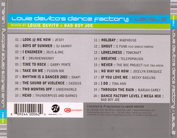 Louie DeVito - Louie DeVito's Dance Factory :: Level 2 (CD) | Very Good Plus (VG+) Near Mint (NM)