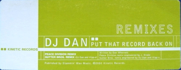 DJ Dan - Put That Record Back On Remixes | Very Good Plus (VG+) Very Good Plus (VG+)