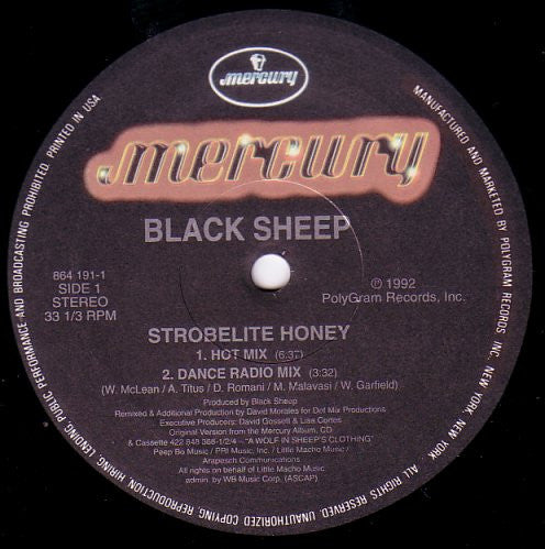 Black Sheep - Strobelite Honey (Special Edition Remixes) | Very Good (VG) Generic