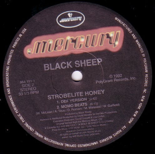 Black Sheep - Strobelite Honey (Special Edition Remixes) | Very Good (VG) Generic