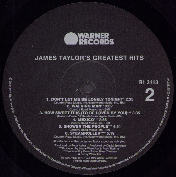 James Taylor - James Taylor's Greatest Hits (Vinyl) | Mint (M) Mint (M)