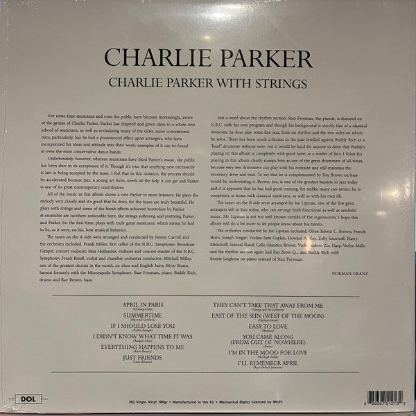 Charlie Parker With Strings (180G VINYL) | Mint (M) Mint (M)