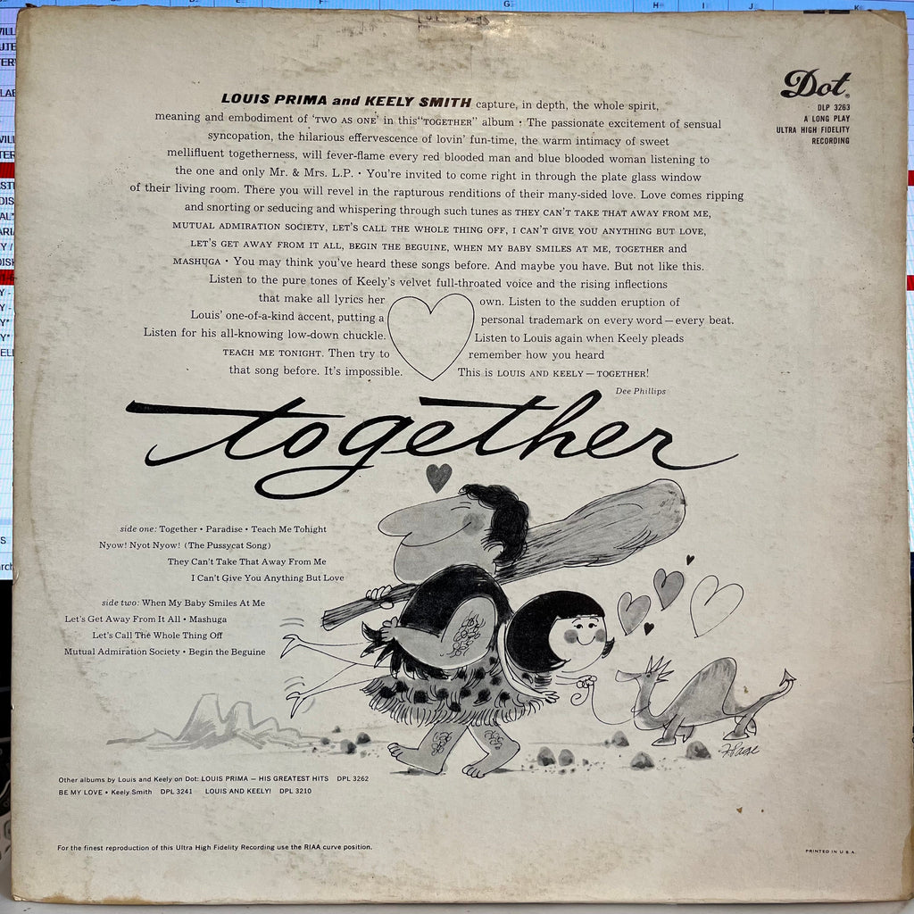Louis Prima & Keely Smith - Together | Excellent (EX) Very Good Plus (VG+)