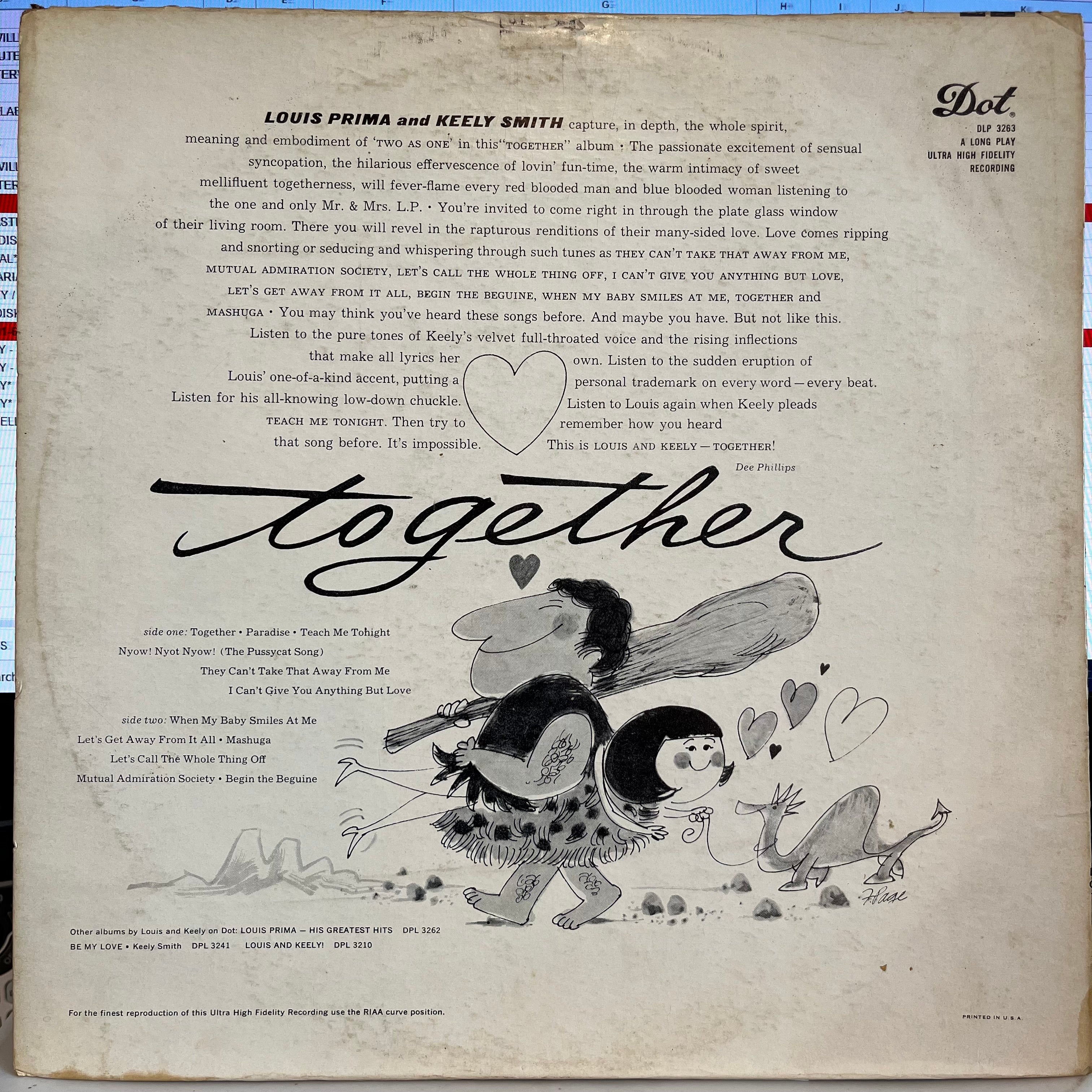 Louis Prima & Keely Smith - Together | Excellent (EX) Very Good Plus (VG+)