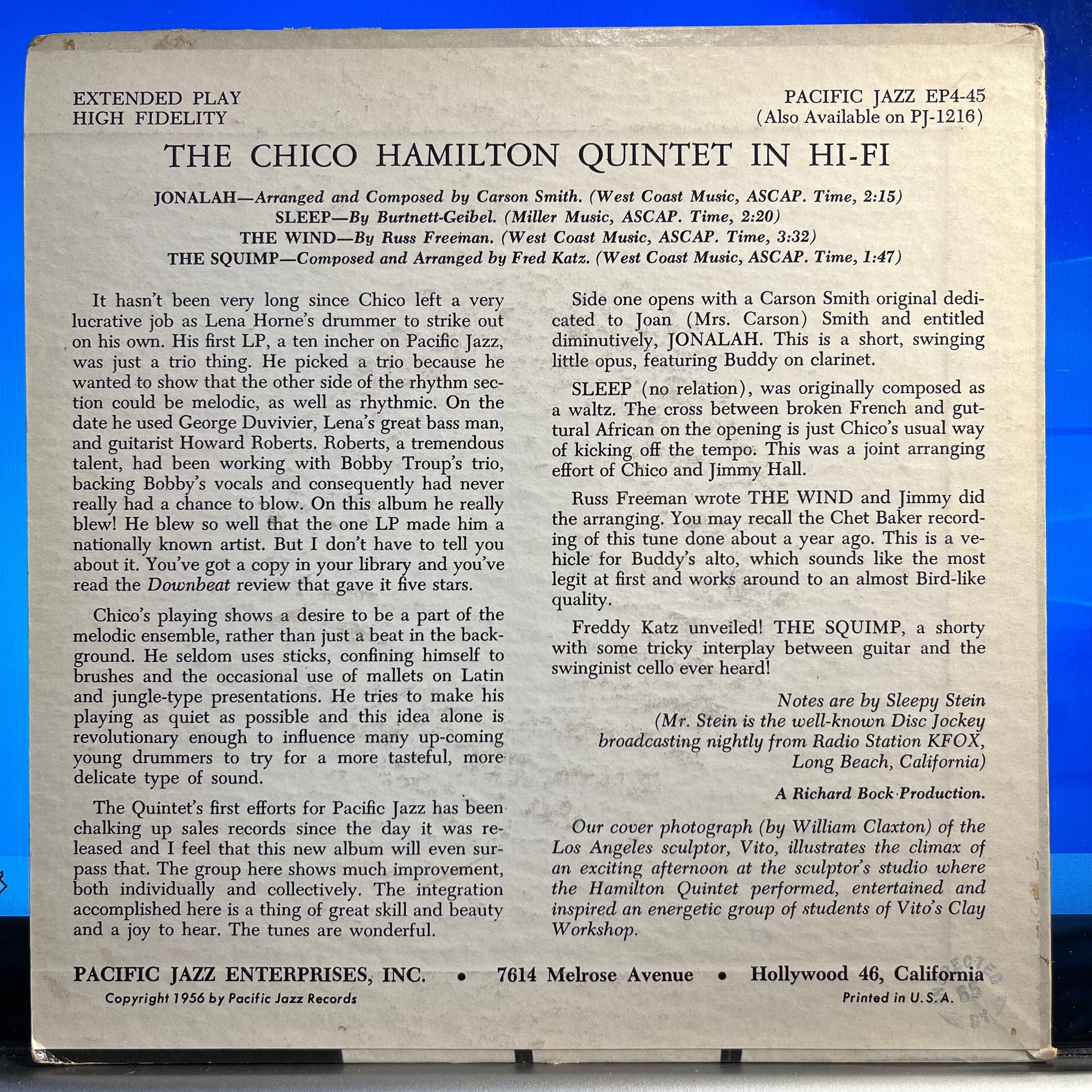Chico Hamilton Quintet in Hi Fi *7"* | Excellent (EX) Excellent (EX)