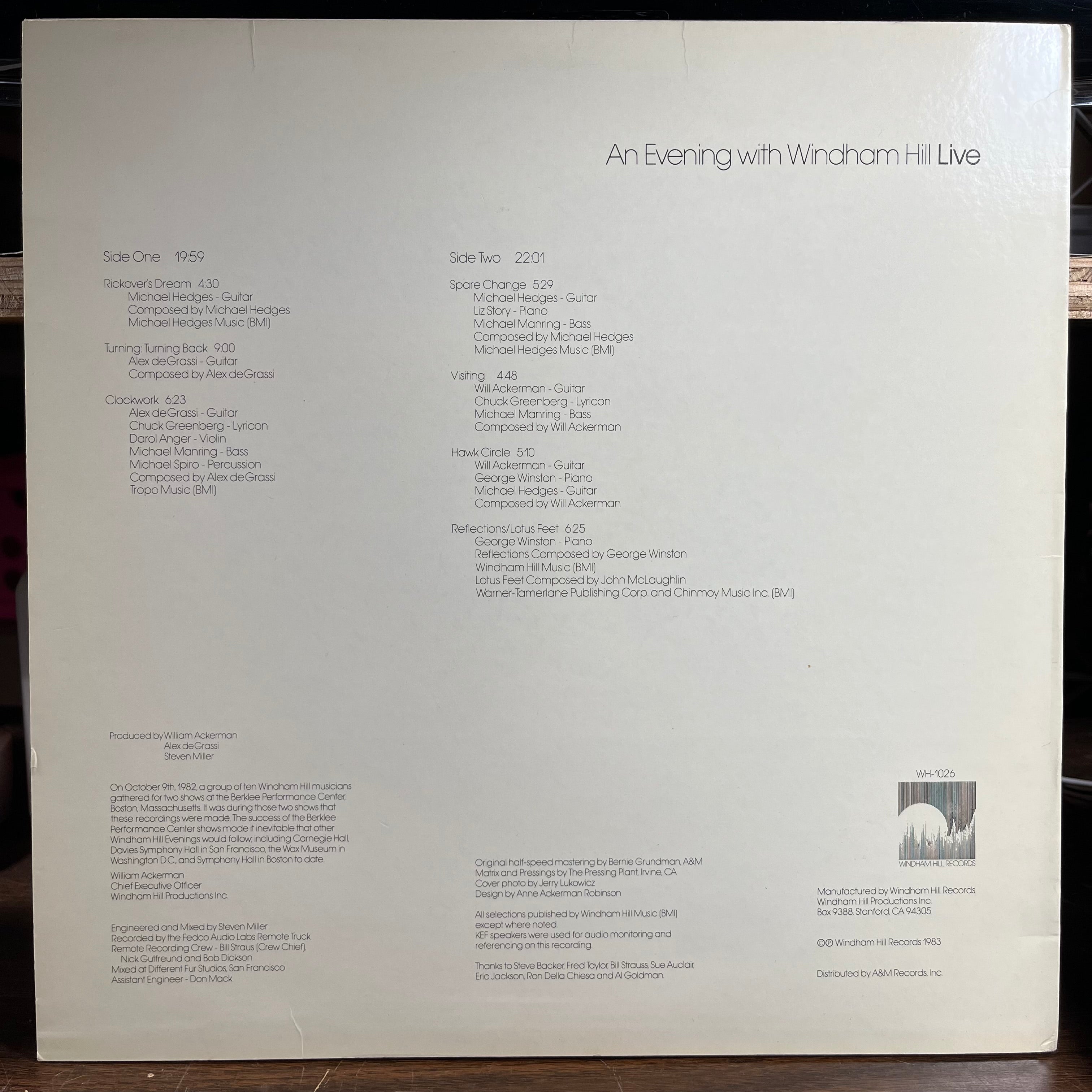 Various - An Evening With Windham Hill Live (VINYL) | Excellent (EX) Near Mint (NM)