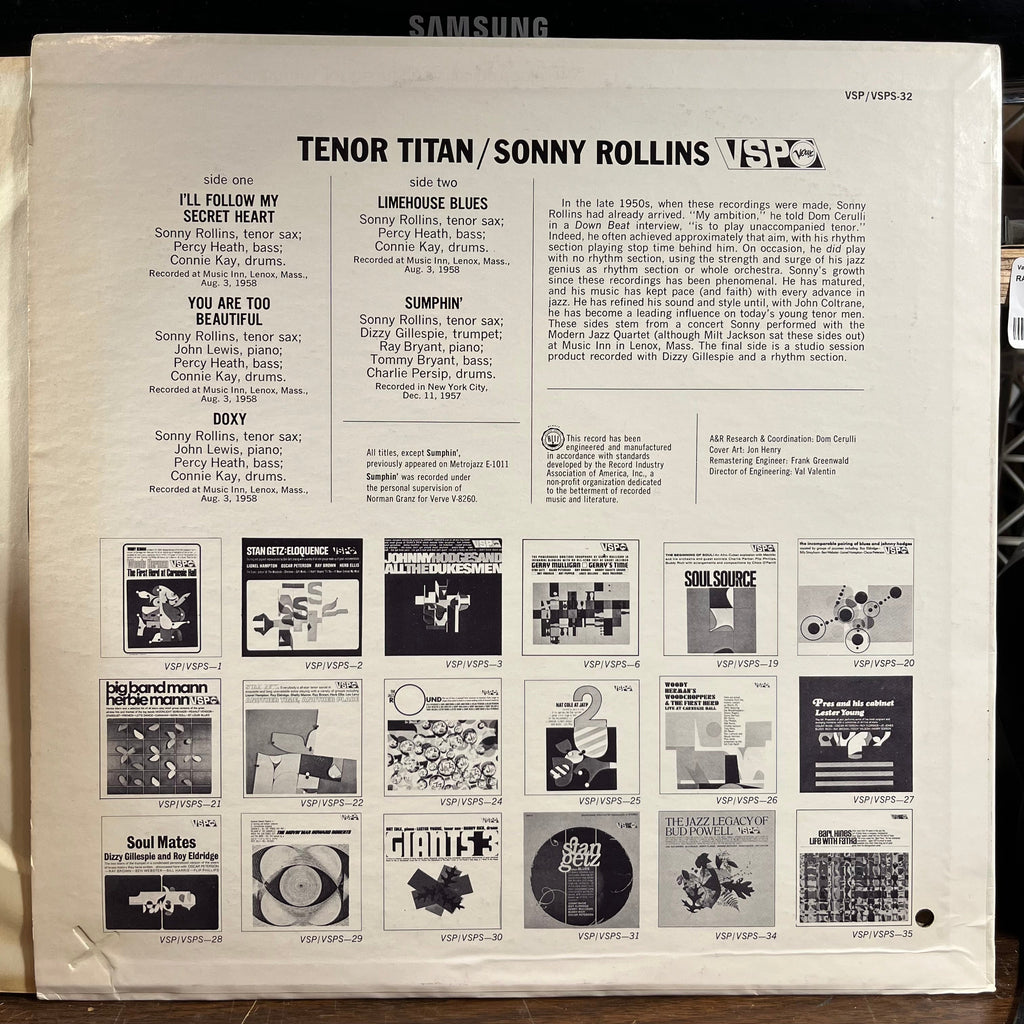 Sonny Rollins - Tenor Titan (VINYL) | Near Mint- (NM-) Near Mint (NM)