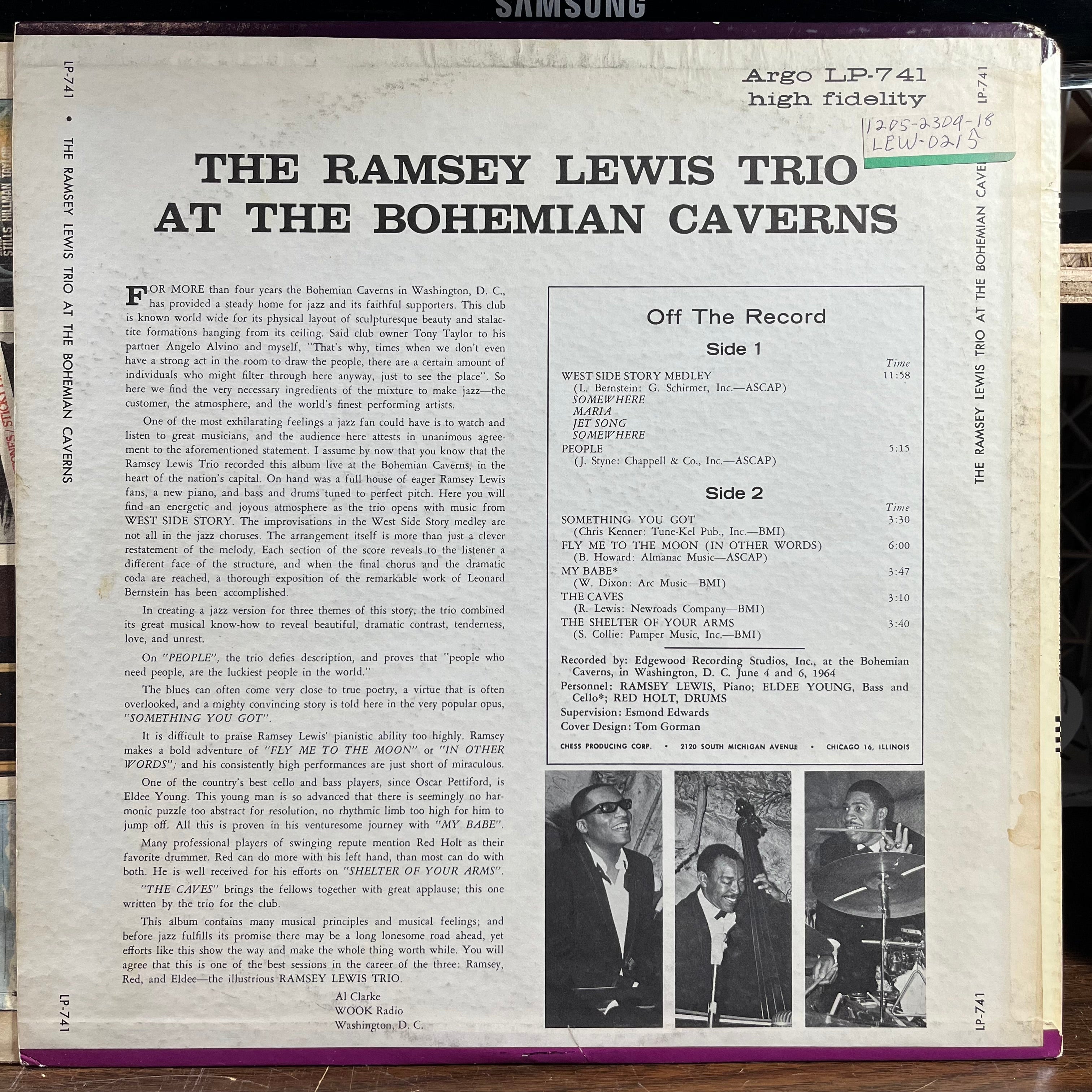 The Ramsey Lewis Trio - At The Bohemian Caverns (VINYL) | Near Mint- (NM-) Excellent (EX)