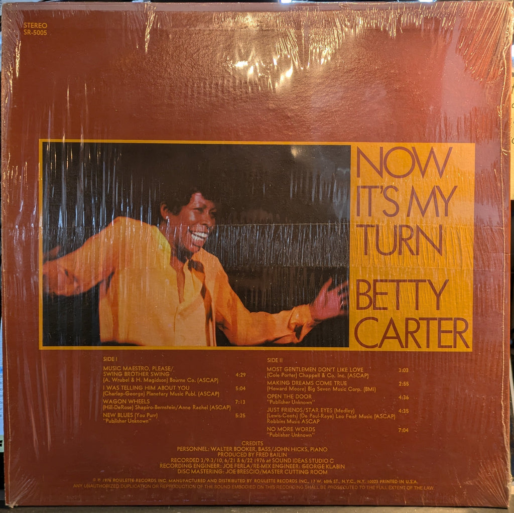 Betty Carter - Now It's My Turn (VINYL) | Near Mint (NM) Near Mint (NM)