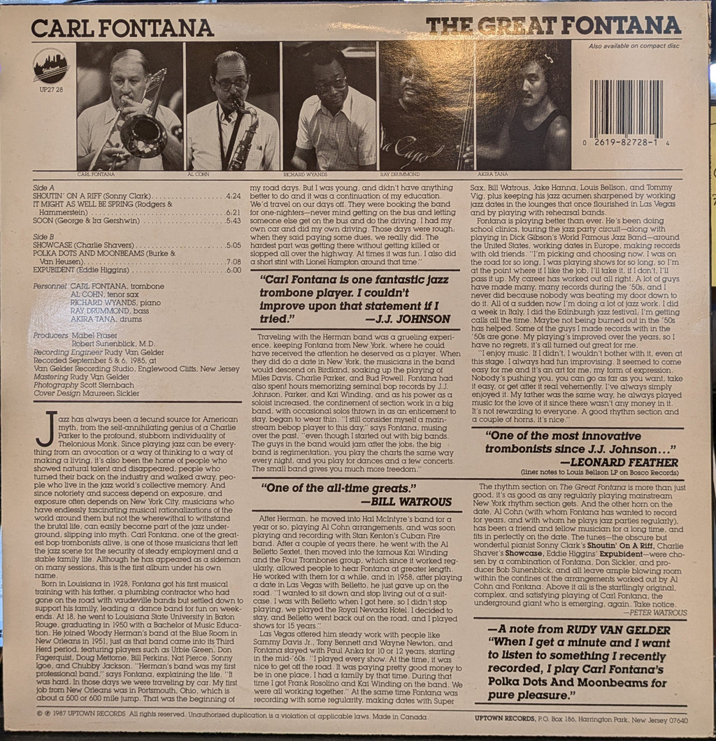 Carl Fontana - The Great Fontana (VINYL) | Near Mint (NM) Near Mint (NM)
