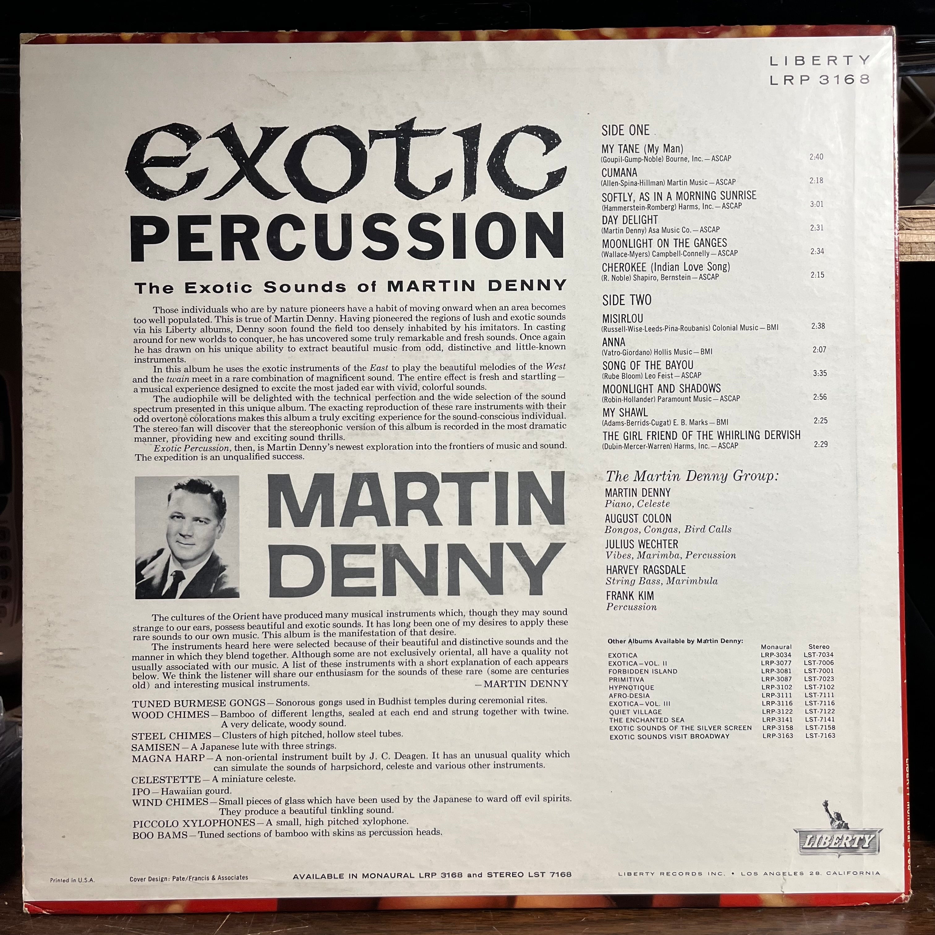 Martin Denny - Exotic Percussion - The Exotic Sounds Of Martin Denny (VINYL) | Near Mint- (NM-) Excellent (EX)