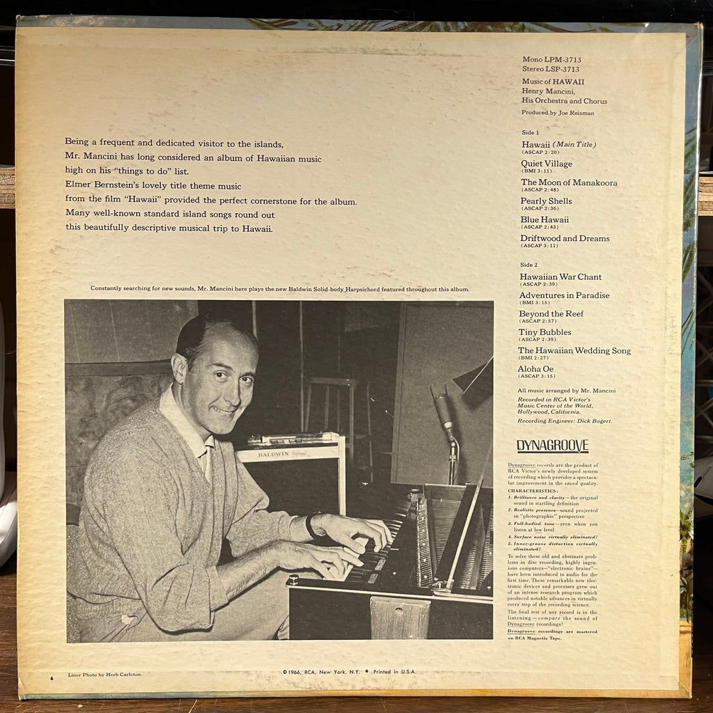 Henry Mancini And His Orchestra And Chorus - Music Of Hawaii (VINYL) | Near Mint- (NM-) Excellent+ (EX+)