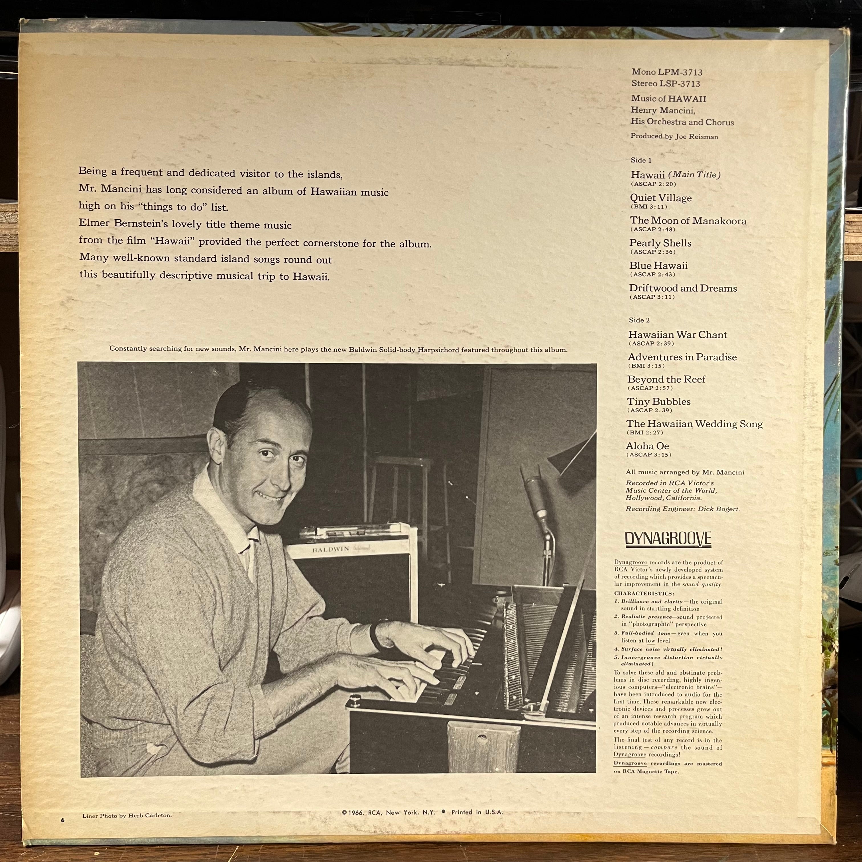 Henry Mancini And His Orchestra And Chorus - Music Of Hawaii (VINYL) | Near Mint- (NM-) Excellent+ (EX+)