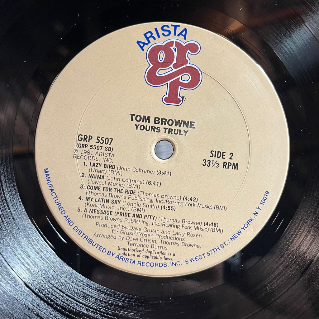 Tom Browne - Yours Truly (LP) | Excellent (EX)