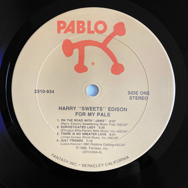 Harry Edison - For My Pals (VINYL) | Near Mint (NM) Near Mint (NM)