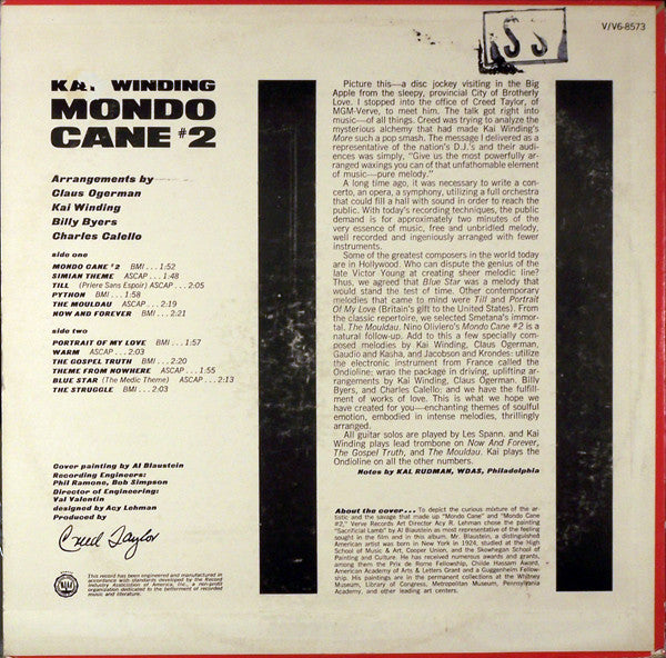 Kai Winding - Mondo Cane #2 | Near Mint (NM) Excellent (EX)