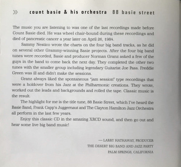Count Basie Orchestra - "88 Basie Street" (XRCD) | Near Mint (NM) Excellent (EX)