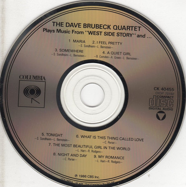 The Dave Brubeck Quartet - Plays Music From West Side Story And... (CD) | Near Mint (NM) Near Mint (NM)