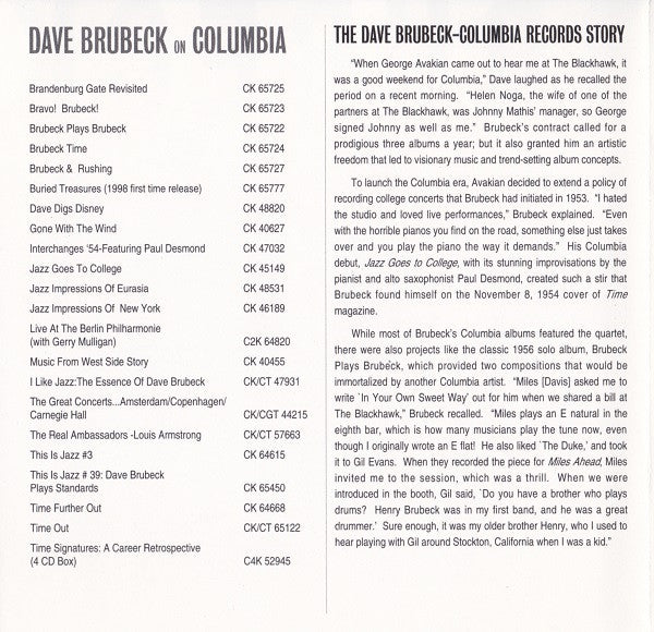 The Dave Brubeck Quartet - Time Further Out (Miro Reflections) (CD) |