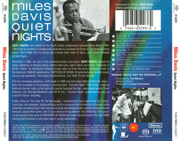 Miles Davis - Quiet Nights (SACD) | Near Mint (NM) Near Mint (NM)