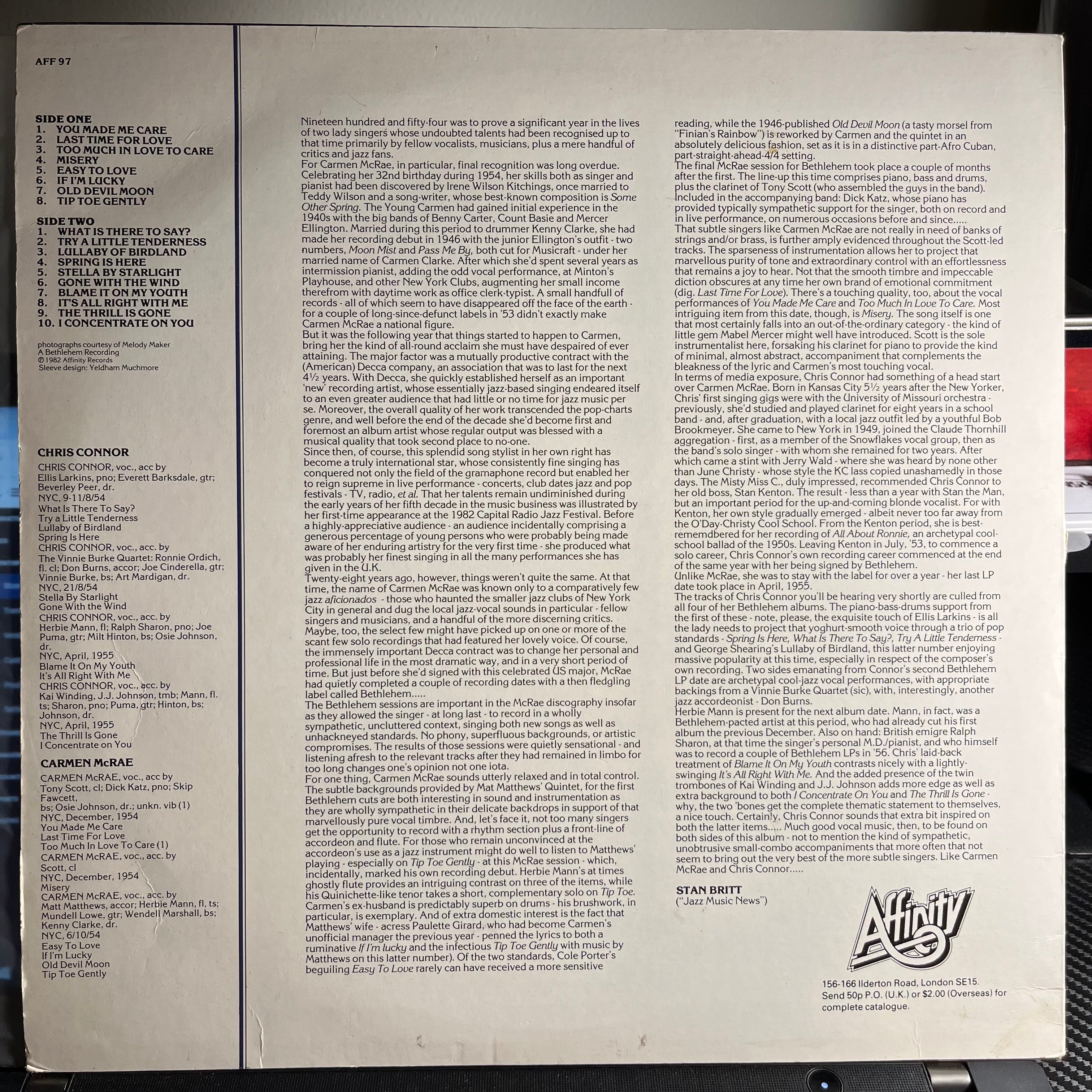 Chris Connor - I Hear Music *UK* | Near Mint (NM) Near Mint (NM)