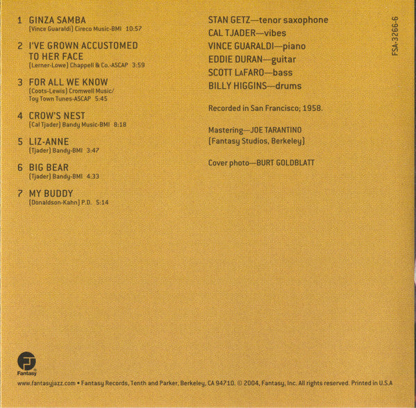 Cal Tjader - Stan Getz Sextet - Stan Getz/Cal Tjader Sextet (SACD) | Near Mint (NM or M-)