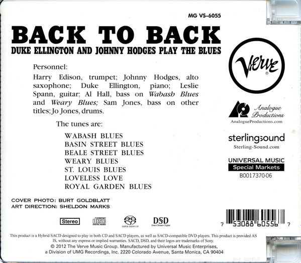 Duke Ellington - Back To Back (Duke Ellington And Johnny Hodges Play The Blues) (SACD) | Near Mint (NM) Near Mint (NM)