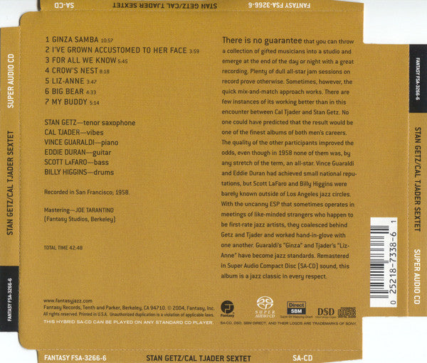 Cal Tjader - Stan Getz Sextet - Stan Getz/Cal Tjader Sextet (SACD) | Near Mint (NM or M-)