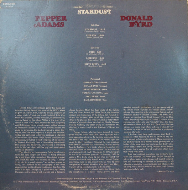 Pepper Adams - Stardust - The Bethlehem Years | Near Mint (NM) Very Good Plus (VG+)