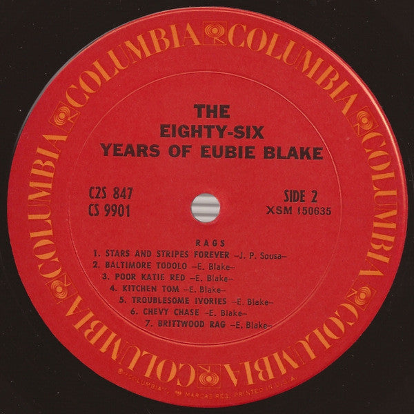 Eubie Blake - The Eighty-Six Years Of Eubie Blake | Near Mint (NM) Very Good Plus (VG+)