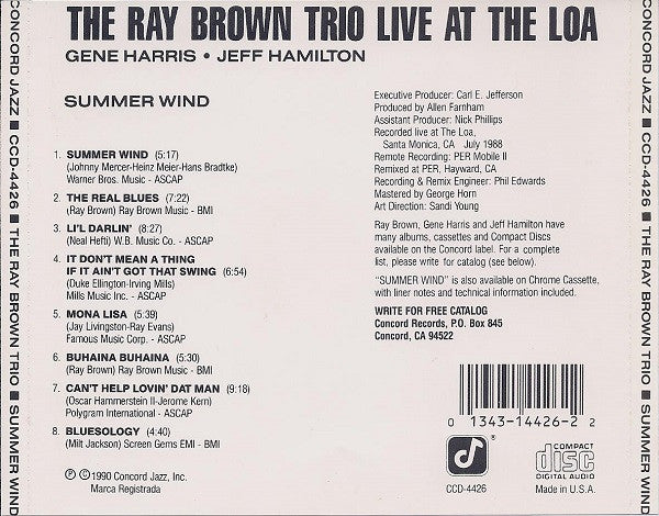 Ray Brown Trio - Summer Wind (Live At The Loa) (CD) | Near Mint (NM) Near Mint (NM)