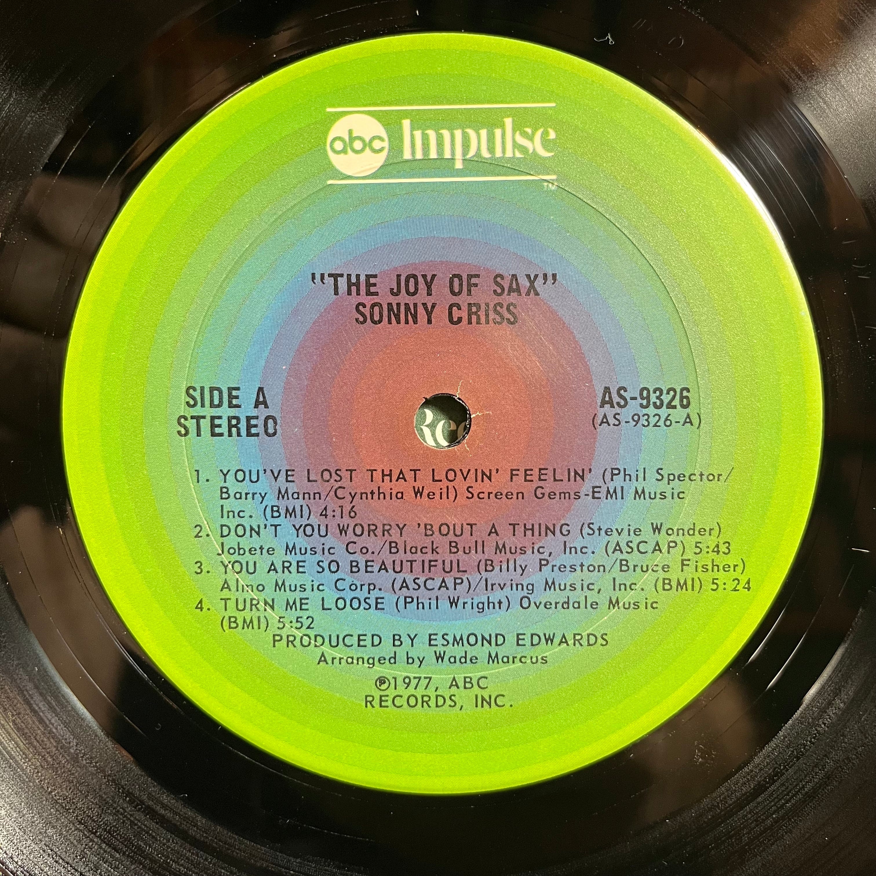 Sonny Criss - The Joy Of Sax (LP) | Near Mint (NM) Excellent (EX)